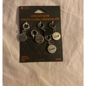 Boho DIY Jewelry Silver Word Charms Pack Expressions Laugh Love Dream Set of 5